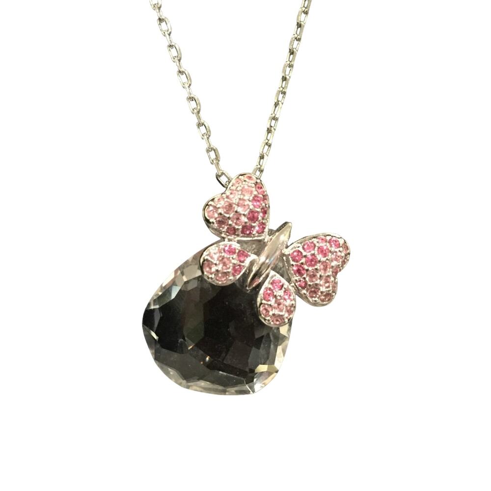 Swarovski Beautiful Pink Butterfly Crystal Necklace